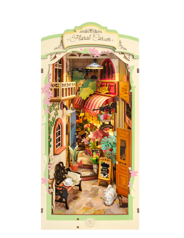 Rolife Book Nook Shelf Insert - Floral Corner